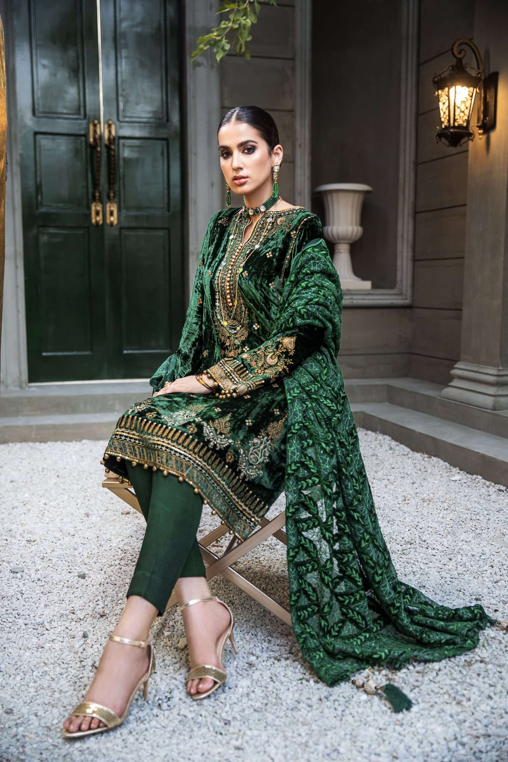 GUL AHMED WINTER COLLECTION 2020: Emerald Green